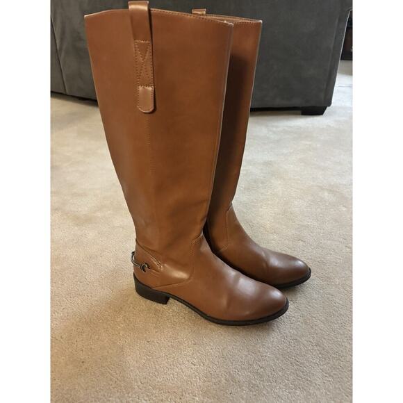 Sam And Libby Tall Riding Boot Cognac Size 9 wide calf - Picture 1 of 5